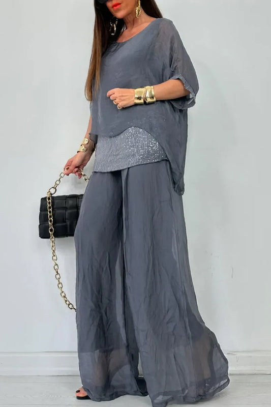 ELARA PARIS™ | Ensemble en Mousseline – Élégance Fluide & Luxe Décontracté